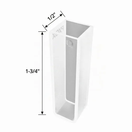 Vista 5 de QWORK Cuvetas de cuarzo de 3/8" para espectrofotómetro, 2 piezas cuadrado UV sellable cuarzo cubeta 0.1 fl oz celda de absorción de células