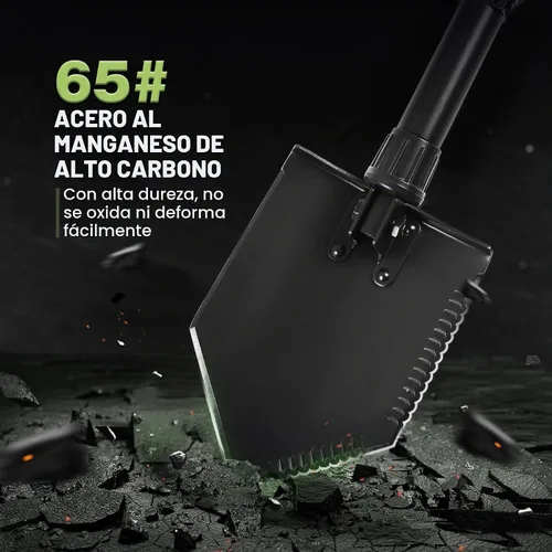 Vista 4 de REDCAMP Pala Plegable de Supervivencia para Camping de 23" con Funda, Pala Táctica de Acero al Manganeso de Servicio Pesado con Mango de Tres