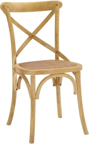 Vista 13 de Modway Gear - Silla de comedor de estilo rústico y moderno estilo granja, en madera de olmo y ratán, color negro