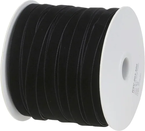 Vista 3 de COTOWIN Cintas de terciopelo triturado de 1 pulgada, 8 yardas (negro, 1 pulgada)