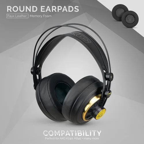 Vista 8 de Brainwavz repuesto de almohadilla redondas con espuma viscoelástica, para audífonos, para Sennheiser, AKG, HifiMan, ATH, Philips, Fostex, Sony.