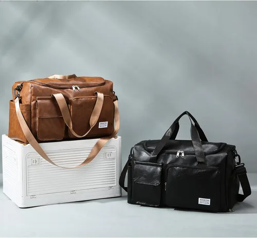 Vista 169 de Pequeña bolsa de gimnasio para mujer, bolsa de viaje con compartimento para zapatos