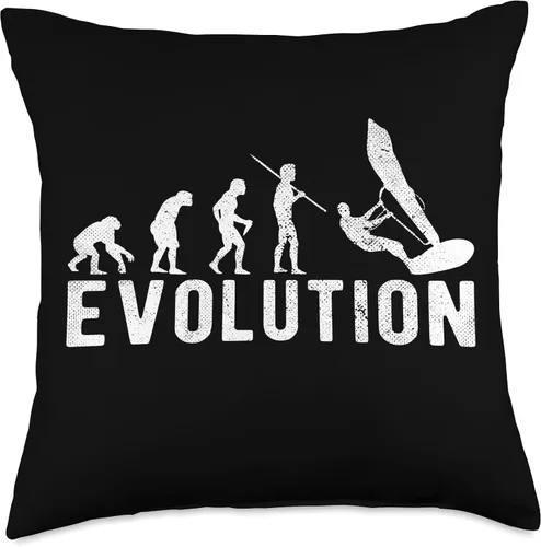 Vista 4 de Windsurf Wind Surf Evolution Funny Vintage Throw Pillow