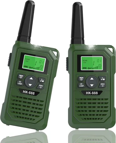 Vista 10 de Walkie Talkies para niños, paquete de 2 unidades, 2 millas de alcance recargable para niños, 16 canales, radio de 2 vías con linterna, juguetes Negro