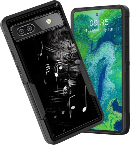 Vista 37 de Funda para Pixel 6A, funda protectora híbrida de doble capa resistente a prueba de golpes de policarbonato duro de silicona suave TPU para Google