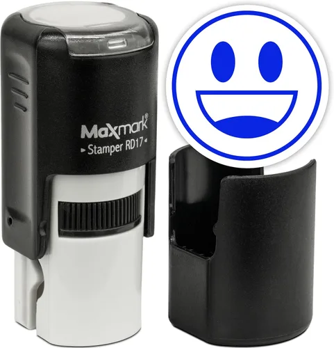 Vista 57 de MaxMark Sello de Emoji Autoentintado Redondo - Enojada - Tinta Negra