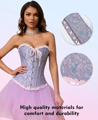 Vista 159 de SZIVYSHI Corsé para mujer, lencería moldeadora, body con cintura de encaje