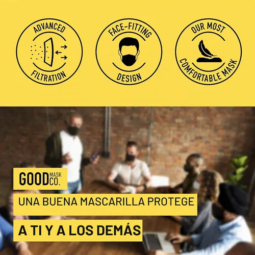 Vista 3 de Good Mask Co. Good Comfort KN95 - Mascarilla facial KN95 desechable, plegable, eficiencia de filtro del 95 %, máscaras faciales cómodas, máscaras