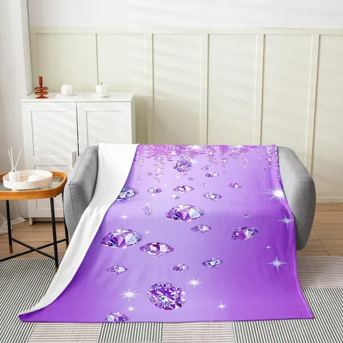 Vista 15 de Erosebridal Black Diamonds Fleece Throw Blanket 40"x50" - Ultra-Soft for Couch Sofa Bed,Glitter Sequins Diamond Flannel Blanket,Starry Sky Fuzzy