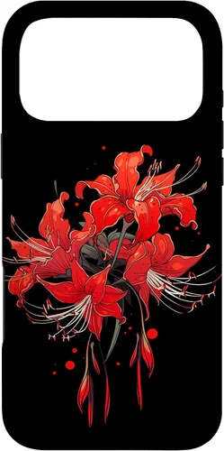 Vista 22 de iPhone 16 Red Spider Lily Funda de anime de manga estética japonesa japonesa