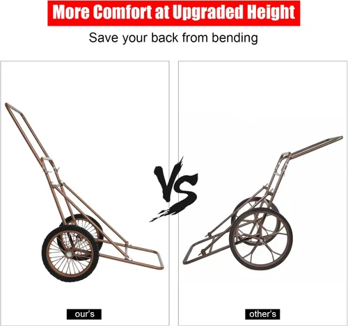 Vista 4 de PEXMOR Carro plegable de ciervos, capacidad de 500 libras. Utilidad de transporte de juegos, carrito de engranajes con ruedas de 17 pulgadas