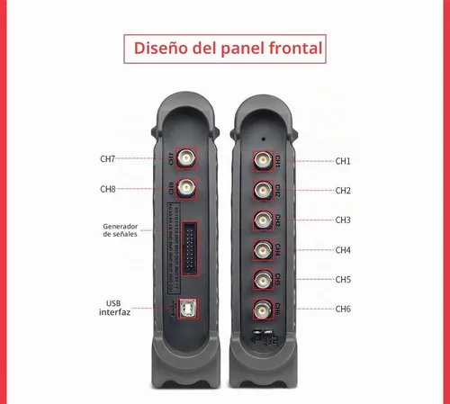 Vista 4 de Hantek 1008C PC osciloscopio digital automático de diagnóstico/captura de datos/generador programable, USB, 8 canales