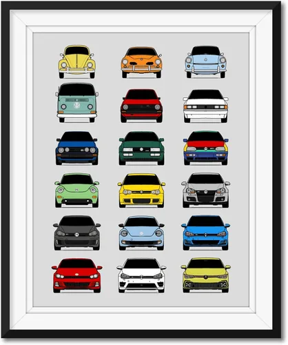 Vista 28 de Custom Car Posters Póster hecho a mano compatible con Mercedes-Benz Impresión de Evolución Arte de Pared Decoración Mejor de las Generaciones