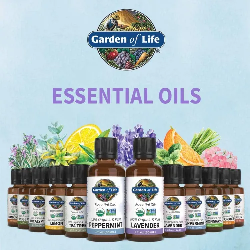 Vista 7 de Garden of Life Aceite Esencial, Lavanda 0.5 fl oz (15 mL), 100% Orgánico USDA & Puro, Limpio, Sin Diluir y Sin GMO - para Difusor, Aromaterapia
