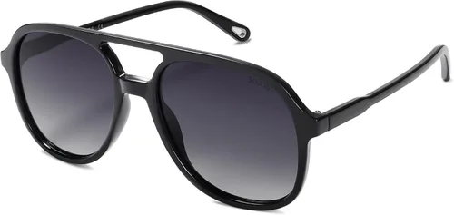 Vista 19 de SOJOS Gafas de sol de aviador polarizadas retro para mujer SJ2174 Tortuga ámbar/marrón