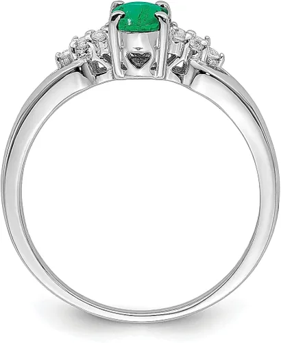 Vista 2 de 925 Sterling Silver Emerald White Sapphire Ring Gemstone Fine Jewelry For Women Gifts For Her