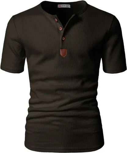 Vista 3 de H2H Mens Casual Slim Fit Basic Henley Tee Shirts Short Sleeve
