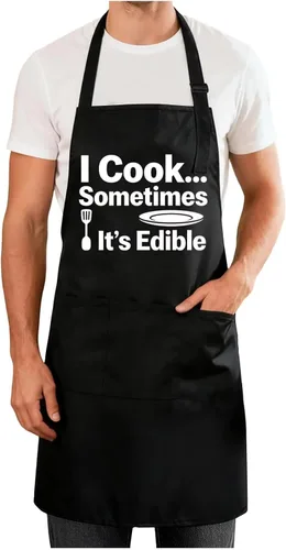 Vista 11 de Delantales divertidos para hombres y mujeres, perfectos para cocina, barbacoa, hornear, esposa, marido, regalo de cumpleaños para papá
