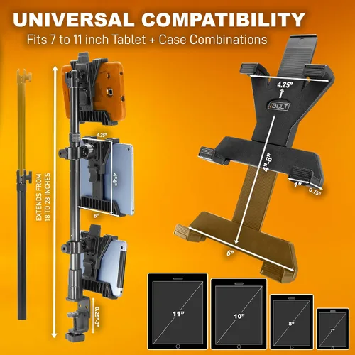Vista 5 de iBOLT Tablet Tower - Soporte de abrazadera para punto de compra/POS, con 3 soportes TabDock perfecto para múltiples aplicaciones de entrega