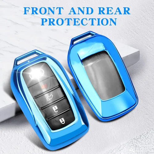 Vista 3 de QBUC Funda para llavero Toyota con llavero, compatible con Toyota Venza Corolla Cross Grand Highlander Tundra RAV4 Prime Prius Land Cruiser Sequoia