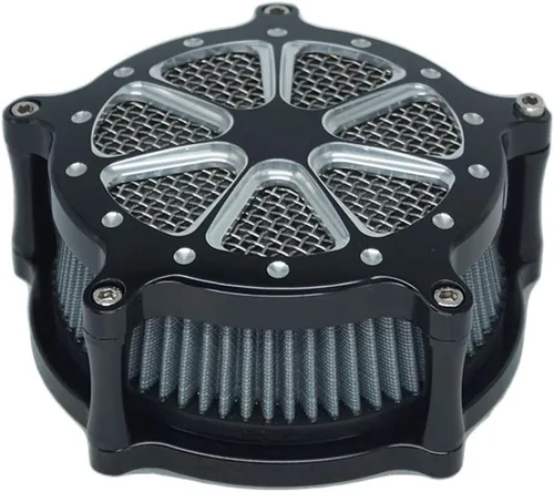 Vista 2 de Filtro de aire de admisión CNC Cut Filtro de aire Venturi Kit de cromo para Harley Dyna 2000 - 2017 Softail 2000 - 2015 Touring 2000 - 2007 Fitment