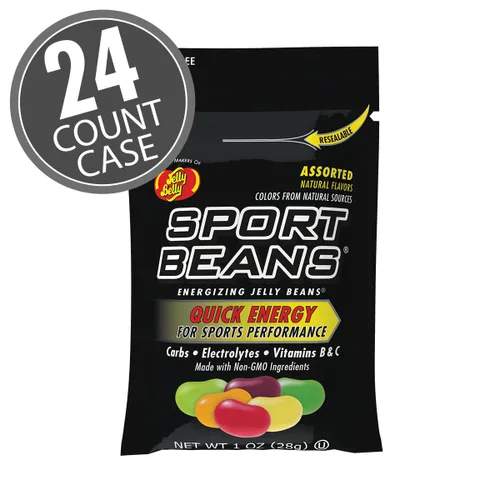 Vista 2 de Jelly Belly Sport Beans - Frijolitos de gelatina energizantes - Sabores surtidos, paquete de 24 deportes-nutrición-resistencia-y-energía-masticable