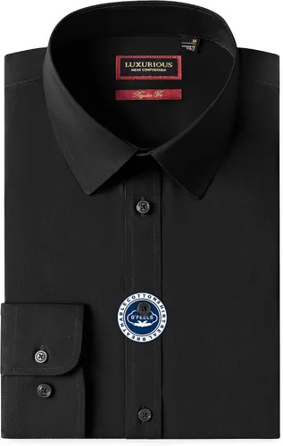 Vista 3 de Camisas de vestir para hombre, camisas de vestir de manga larga para hombre, camisa de algodón con botones, camisas de vestir regulares grandes
