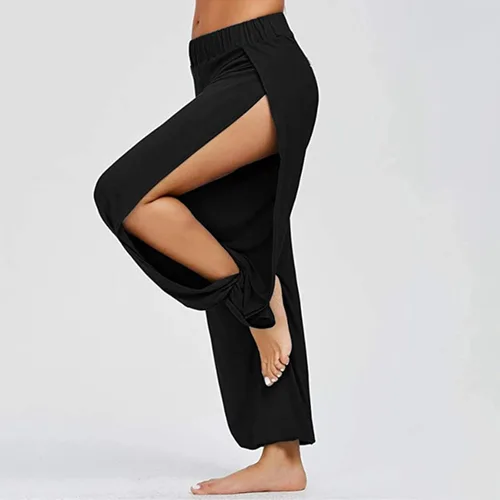 Vista 6 de Tearaway - Pantalones deportivos de calentamiento para mujer, con abertura lateral, ajuste relajado, pantalones de entrenamiento atléticos
