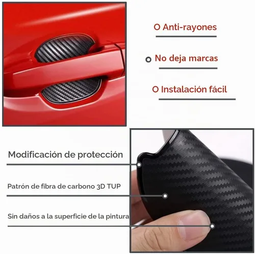 Vista 2 de Película universal de protección para manija de puerta de coche de Negro