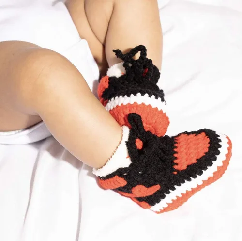 Vista 3 de Itzzy Bitzzy Zapatillas de bebé Zapatos de ganchillo para bebés Botines suaves para niños y niñas Zapatos de suela suave sin cordones