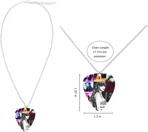 Vista 5 de ItsStarred Eras Tour Guitar Pick Swifties Collar con colgante inspirado en el álbum TS para fanáticos de la música, regalo mercancía