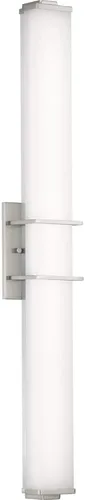 Vista 2 de Progress Lighting Phase 2.2 LED Collection - Lámpara de tocador de baño moderna con pantalla blanca de 36 pulgadas, níquel cepillado, 4.75 x 36.00 x