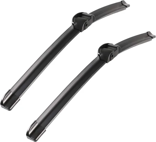 Vista 29 de ANRDDO Limpiaparabrisas de repuesto de fábrica para Audi A6 C6 S6 A6 2005-2011 Juego de limpiaparabrisas de 22"+22" con bloqueo superior