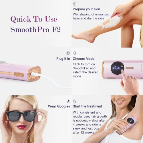 Vista 4 de Dispositivo de depilación láser IPL para bikini facial permanente sin dolor, sesiones de principiantes a medida, uso doméstico, enfriamiento