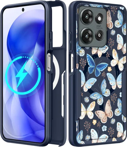 Vista 126 de Funda para Moto G 5G 2024 – Compatible con MagSafe para mujeres y niñas, bonita funda protectora magnética para teléfono, diseño femenino Kawaii