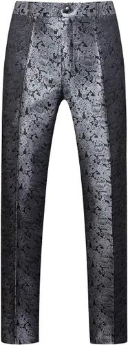 Vista 6 de Elegant Jacquard Esmoquin para hombre de 3 piezas, azul Francia