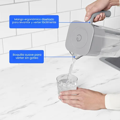 Vista 8 de Culligan con tecnología ZeroWater - Jarra con filtro de agua de 8 tazas – Incluye filtro de agua avanzado de 5 etapas, certificado IAPMO