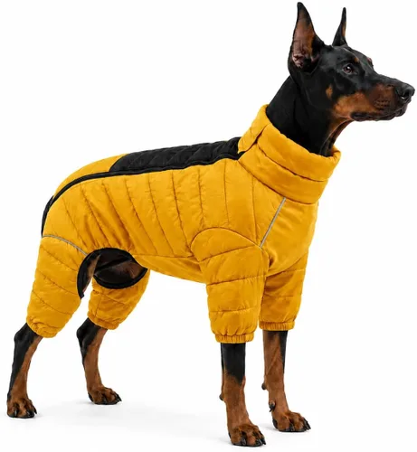 Vista 40 de Suéter para Perro ArmyGreen, Resistente al Viento, Reflectante - Chaqueta de Invierno Dirigible para S, M, L - Cremallera, Tallas Ajustables Verde