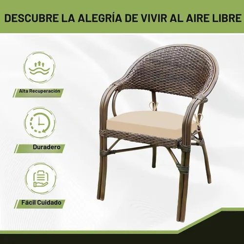 Vista 5 de Basic Beyond Juego de 4 cojines para sillas de exterior, cojines de exterior para muebles de patio, cojines resistentes al agua para sillas de patio