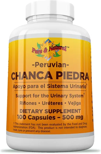 Vista 7 de Chanca Piedra 100 unidades – 500 mg rompepiedras peruano de materia prima – 2 cápsulas por porción trituradora de piedras