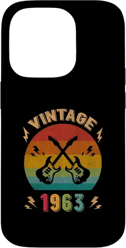 Vista 17 de Vintage 1963 Birthday Guitar Player 63th Guitarist Birthday Case for iPhone 17