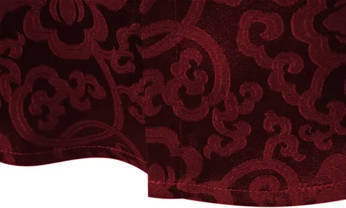 Vista 7 de Camisa de seda satinada para hombre, camisa de vestir de cachemira, ajustada, camisa de jacquard floral para fiesta, graduación, boda, camisas