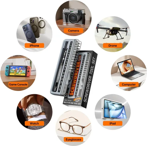 Vista 6 de ANVANNA Juego de destornilladores de precisión electrónica de 32 piezas para iPhone, MacBook, computadora, laptop, PC, tableta, PS4, Xbox, Nintendo