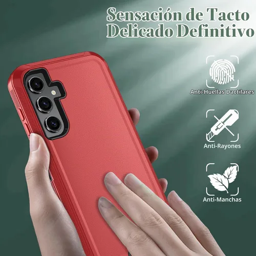 Vista 3 de ONOLA - Funda para Samsung Galaxy S24+ / S24 Plus, cubierta de 3 capas Rojo-negro
