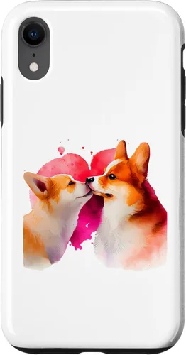 Vista 8 de Funda para iPhone 15 Two Loving Corgis In Love Heart para perro Corgi