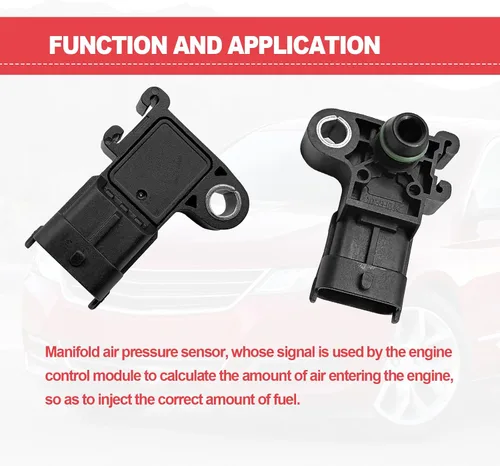 Vista 6 de Colector de presión de aire absoluta Sensor MAP Interruptor de admisión de aire compatible con Chevy 09-11 Aveo 07-19 Impala, 08-19 Buick Enclave