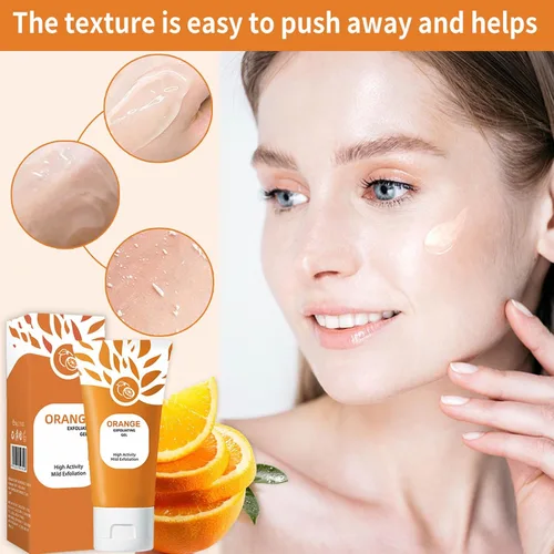 Vista 3 de 3 unidades de gel exfoliante naranja, limpieza profunda, piel hidratante, eliminación de puntos negros, piel suave y poros de limpieza profunda, gel