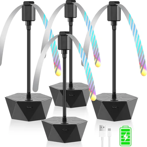 Vista 10 de Ventiladores Repelentes de Moscas para Mesas Recargables para Interiores y Exteriores para Mantener las Moscas Alejadas, Spinner de Mesa con Aspas