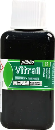 Vista 12 de Pebeo Vitrail, pintura efecto vitral, botella de 8.5 fl oz, color azul oscuro