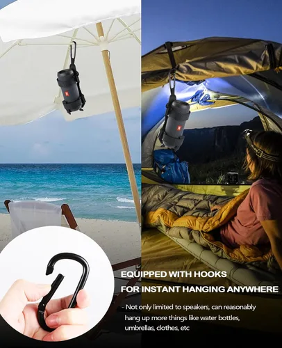 Vista 4 de Xislet Speaker Holder for Bike with Carabiner Fits JBL Anker for UTV ATV Ajustable soporte de altavoz para carrito de golf, compatible con JBL